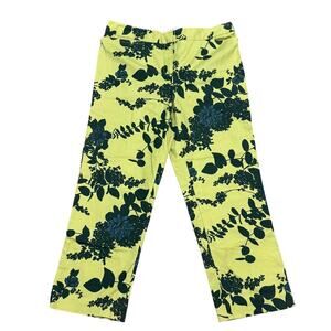 Realities Floral Print Pants Size 8 | Green Retro Y2K Mod Stretch Straight Leg